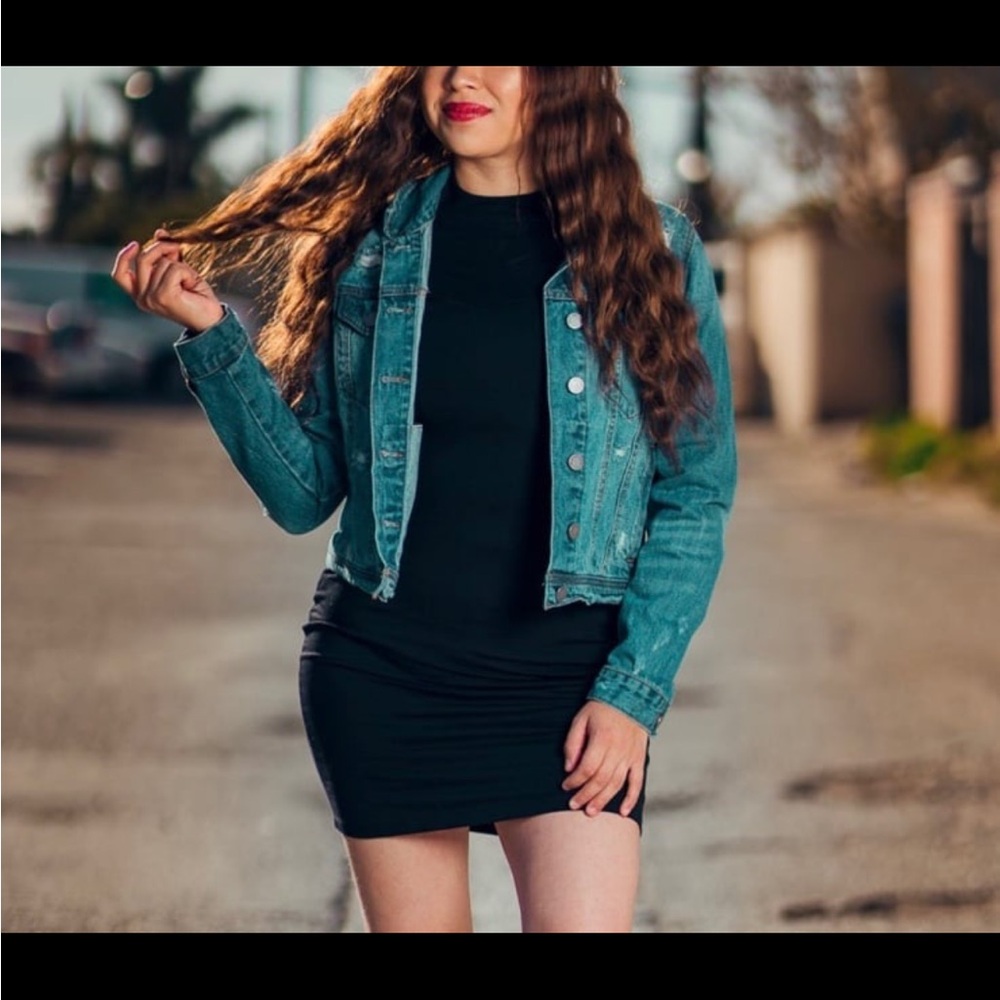 WOMENS HIGH NECK LONG SLEEVE BASIC BODYCON DRESS - Picture 4 of 5